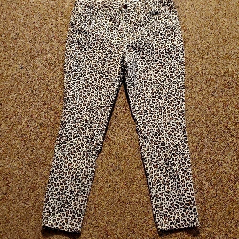 Seven7 High Rise Skinny Animal Print Denim Jeans Sz 12